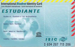 Carnet ISIC estudiante internacional