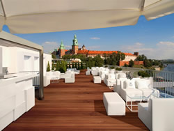 Terraza del hotel Sheraton de Cracovia